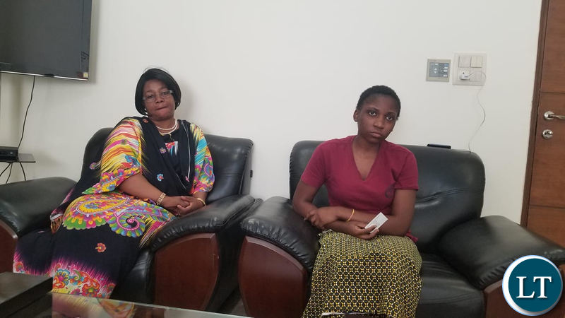 Zambia’s High Commissioner to India Judith Kapijimpanga with stranded student Greatrest Mengo