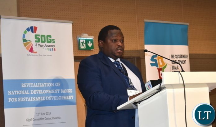 Hon. Alexander Chiteme, Minister of National Development Planning, delivering a keynote at SDGs in Rwanda 12-06-2019