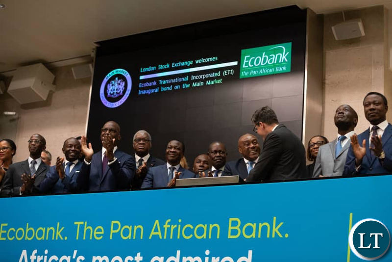 Ecobank Chairman Emmanuel Ikazoboh (2nd from left) opens the London
