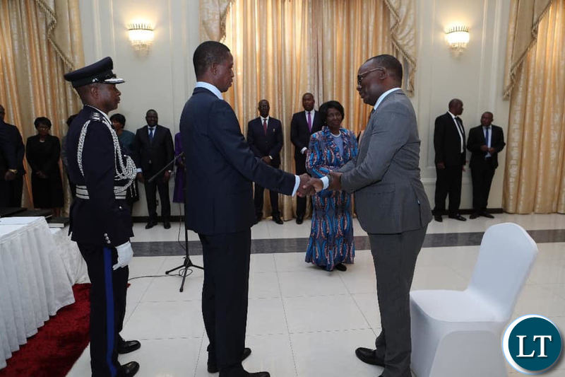 Isaac Chipampe at State House being Sworn in
