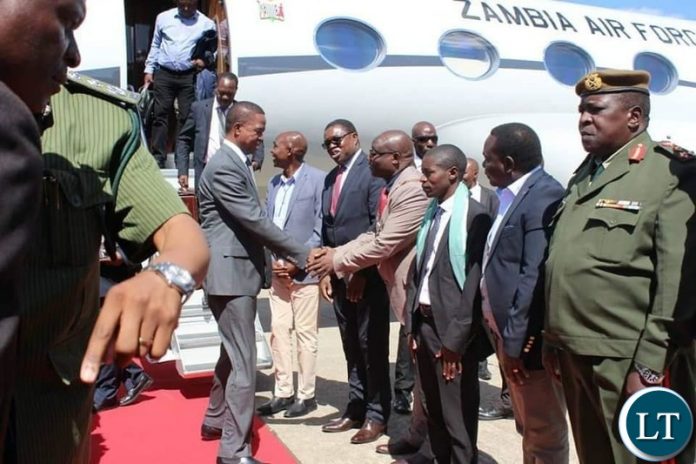 President Lungu on arrival in Ndola