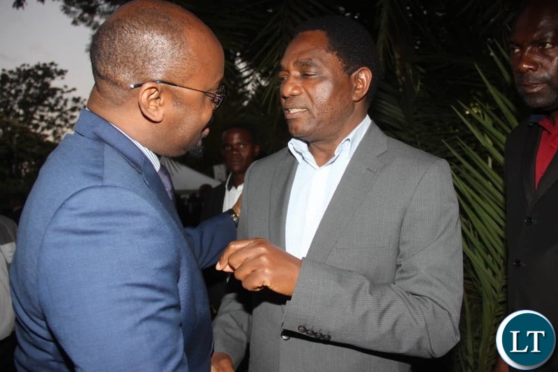Sunday Chanda with UPND President Hakainde Hichilema