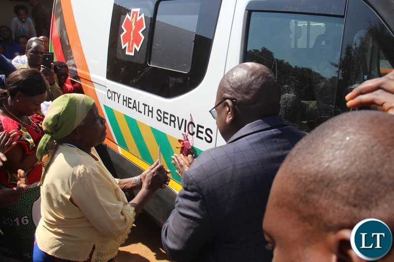Health Minister of the Republic of Zambia, Hon. Dr. Chitalu Chilufya delivered an ambulance to the health centre