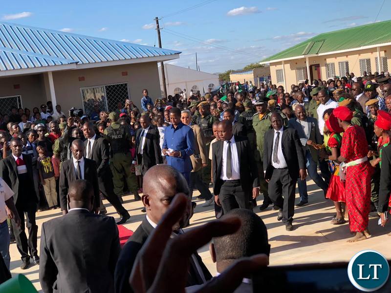 President Edgar Lungu commissioning 38 Housing Units for the Zambia Police Service under the Ministry of Home Affairs in Chibombo District, Central Province.
