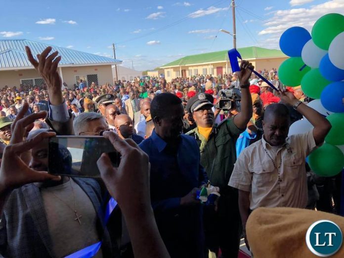 President Edgar Lungu commissioning 38 Housing Units for the Zambia Police Service under the Ministry of Home Affairs in Chibombo District, Central Province. President Edgar Lungu commissioning 38 Housing Units for the Zambia Police Service under the Ministry of Home Affairs in Chibombo District, Central Province.
