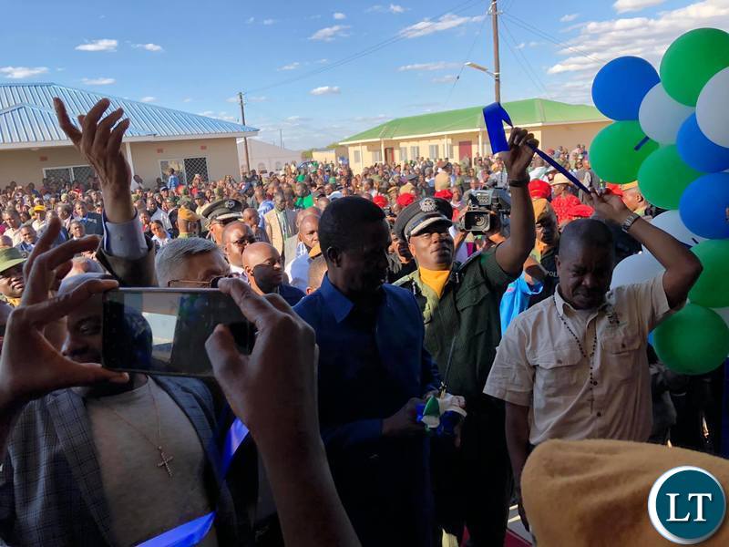 President Edgar Lungu commissioning 38 Housing Units for the Zambia Police Service under the Ministry of Home Affairs in Chibombo District, Central Province.
