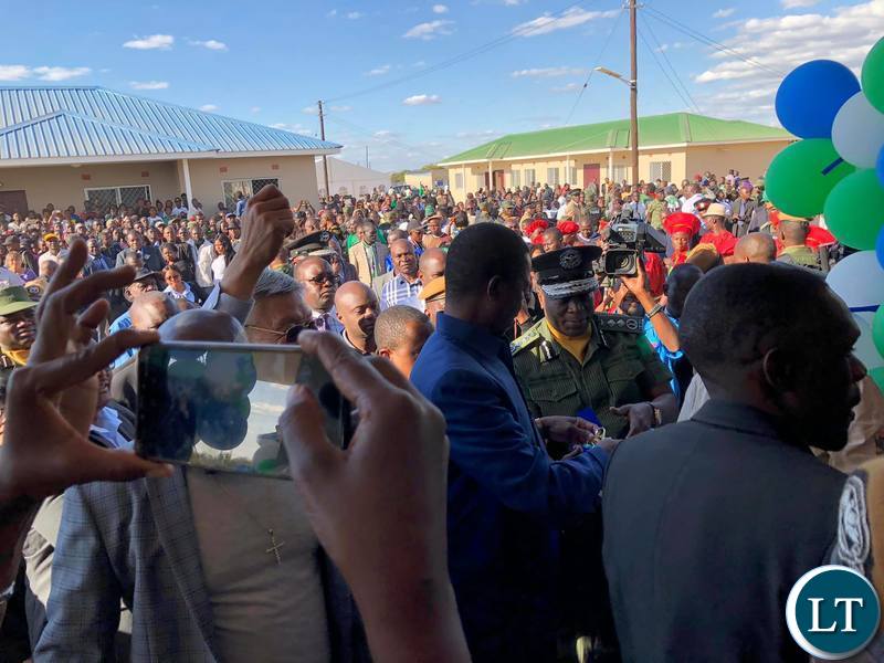 President Edgar Lungu commissioning 38 Housing Units for the Zambia Police Service under the Ministry of Home Affairs in Chibombo District, Central Province.