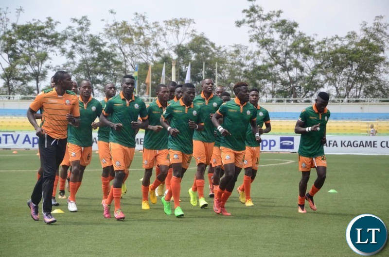 Green Eagles players warming up for Thursday's game against Proline of Uganda at the 2019 CECAFA Club Cup.Eagles beat Proline 2-1. Pic courtesy of Green Eagles FC Media