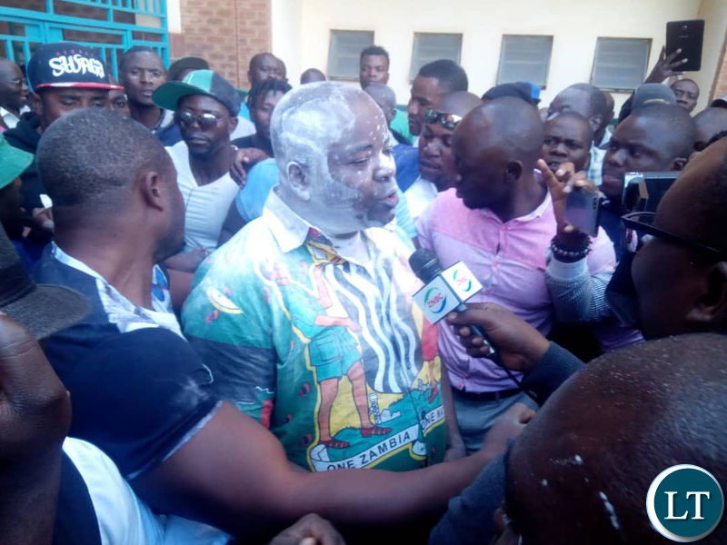 Mr Chitotela speaking to Journalists outside the Lusaka Magistrate Court following his acquittal