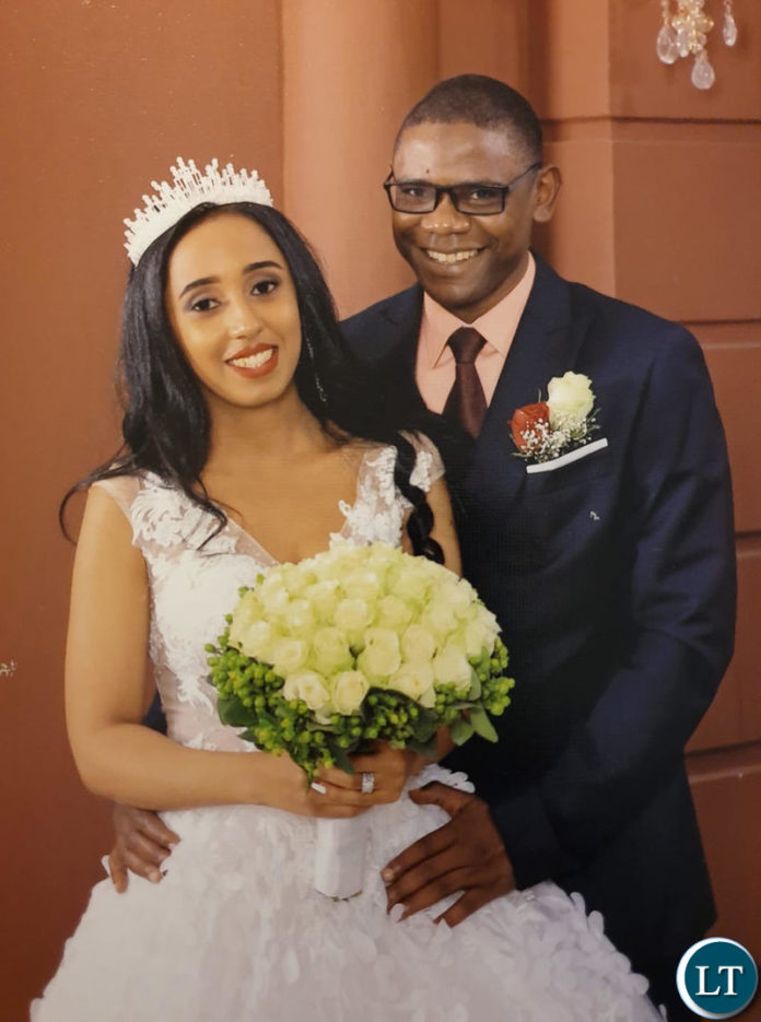 Newly married couple, Economic and Equity Party(EEP) Leader, Chilufya Tayali's and his wife, Mrs. Tsega