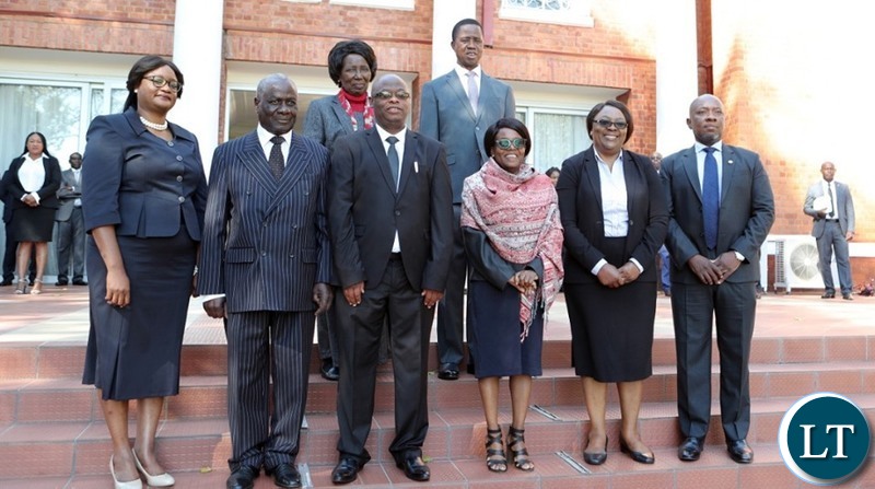 President Lungu and Vice President Inonge Wina at the Swearing in Ceremony