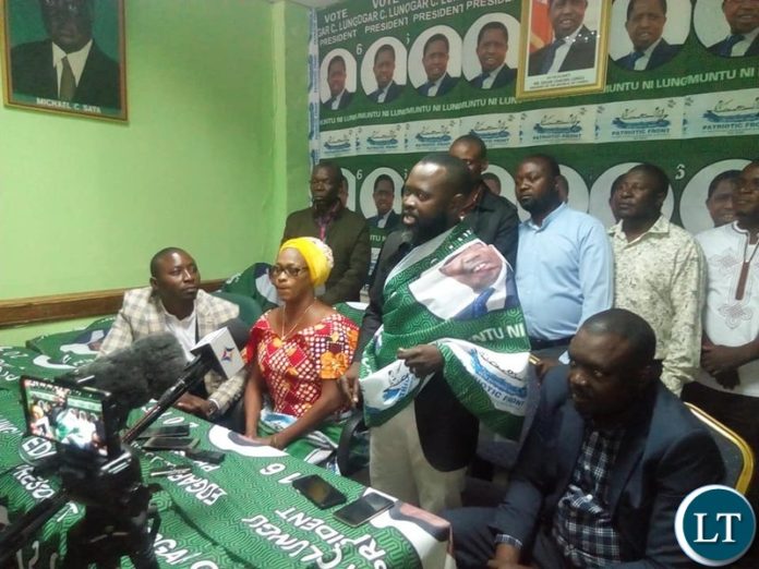 PF Deputy Secretary General Hon Mumbi Phiri welcoming former NAREP Spokesperson to PF