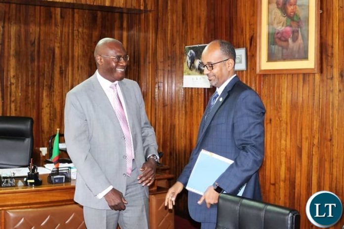 Finance Minister Dr. BWALYA NG’ANDU with Trade and Development Bank President ADMASSU TADESSE