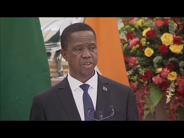 President Lungu with India Prime Minister at a Press Briefing