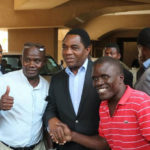 HH interacts with supporters after he featured on a radio programme on SUN FM