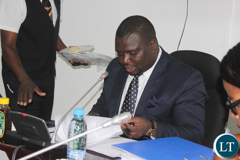 Hon. Rapheal Nakachinda chairing a sitting of the parliamentary select committee on the Constitutional Amendment Bill.