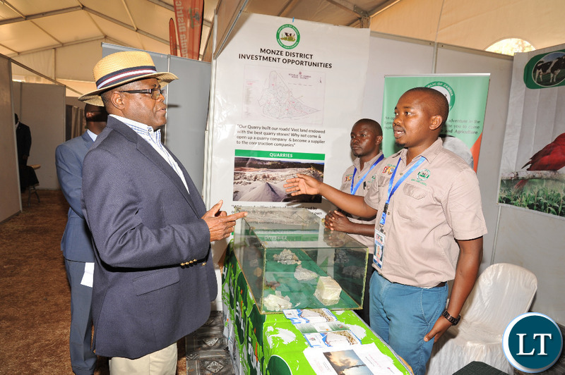 MTC Socio-Economic Planner Jack Deka explaining the Bweengwa Industrial Park concept to Commerce Minister Christopher Yaluma