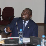 PF Chairperson for Elections Yamasaki Mukanga making the party’s submission to the parliamentary select committee on the Constitutional Amendment Bill.