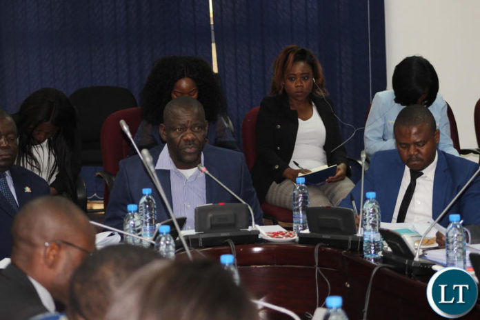 PF Secretary General Davies Mwila making the party’s submission to the parliamentary select committee on the Constitutional Amendment Bill PF Secretary General Davies Mwila making the party’s submission to the parliamentary select committee on the Constitutional Amendment Bill
