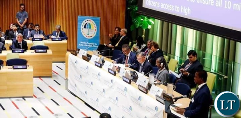 President Edgar Chagwa Lungu in New York, USA joined several Heads of State, political and health leaders