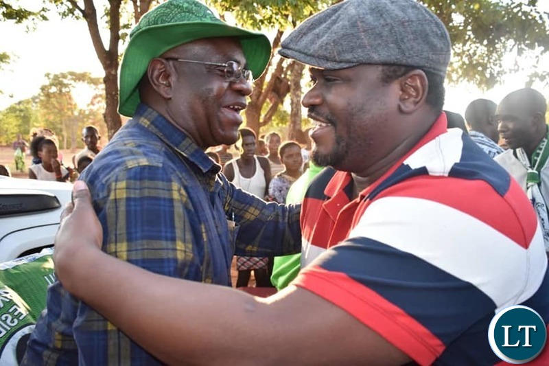 Minister of National Development Planning and Nkana MP Hon. Alexander Chiteme MP, campaigning for Patriotic Front (PF) candidate Mutende Kanyembo in the Samuteba Ward in Mwinilung'a District in North Western Province.