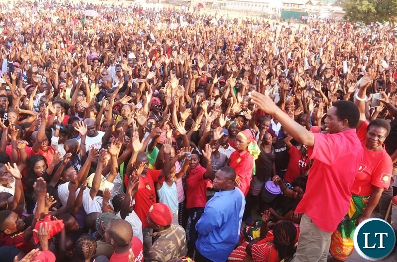 Hakainde Hichilema siad that the people are not intimidated by the PF gun culture anymore because their most dangerous weapon is a vote and this will be exercised this Thursday by Kaoma residents just like the people of Sesheke, Katuba, and Roan did.