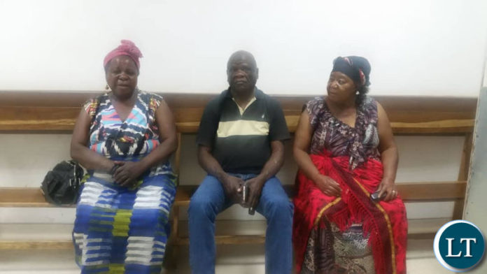 The UPND leadership led by Secretary General Steven Kakunta at UTH awaiting for news on the condition of cadre Lawrence Banda who shortly died