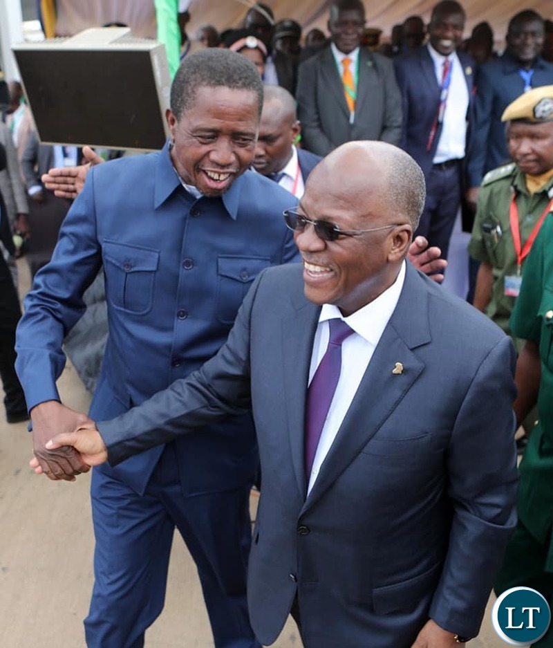 PRESIDENT Edgar Chagwa Lungu and His Tanzanian counterpart, President John Pombe Magufuli commissioning the Tunduma -Nakonde One Stop Border Post.