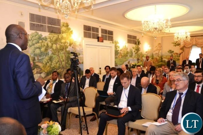 Finance Minister Dr BWALYA NG'ANDU addressing investors from North America, South America, Europe, Middle-East and Asia, at an Investors Forum held at the Hay Adams Hotel in Washington DC, USA