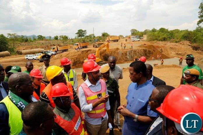 INSPECTS CHIPATA-VUBWI ROAD His Excellency Dr. Edgar Chagwa Lungu