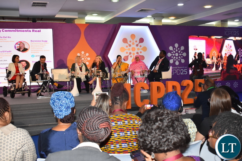 Minister of National Development Planning Alexander Chiteme, MP, speaking on during a panel discussion on Ending harmful practices : making commitments real at the International Conference on Population and Development in Nairobi Kenya on Wednesday 13 November, 2019. Other panelists are Ministers from Italy, India, Armenia, UK, African Union Commissioner for social affairs PHOTO | Chibaula Silwamba | MNDP