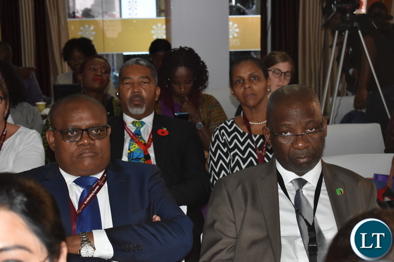 Ministry of National Development Planning permanent secretary (Development Cooperation, Monitoring and Evaluation Danies Chisenda and Health Permanent Secretary Dr. Kennedy Malama following deliberations on Ending harmful practices : making commitments real at the International Conference on Population and Development in Nairobi Kenya on Wednesday 13 November, 2019. PHOTO | Chibaula Silwamba | MNDP