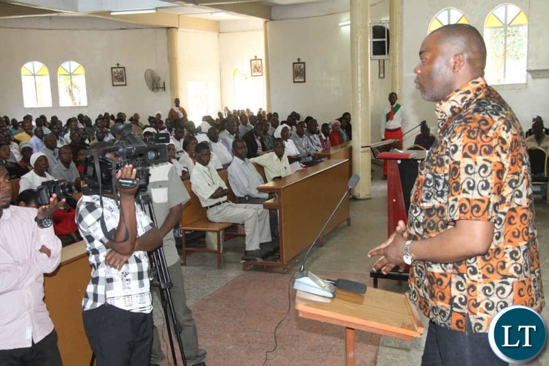 Kabushi Member of Parliament Bowman Lusambo addressed Parishioners at Holy Trinity Catholic Church in Masala, Ndola on Sunday.