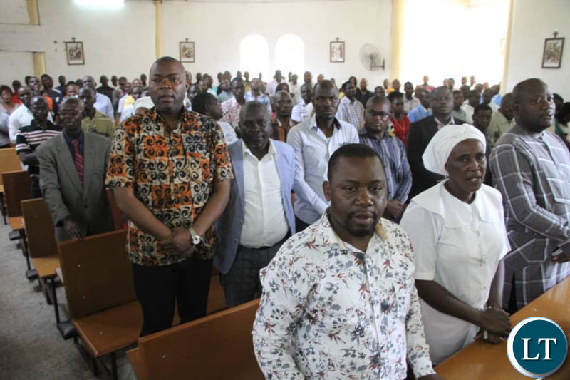 Kabushi Member of Parliament Bowman Lusambo attending Mass at Holy Trinity Catholic Church in Masala, Ndola on Sunday.