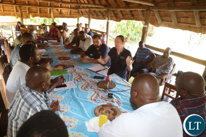 Lusaka Province Minister Bowman Lusambo meeting with local stakeholders in the Lower Zambezi
