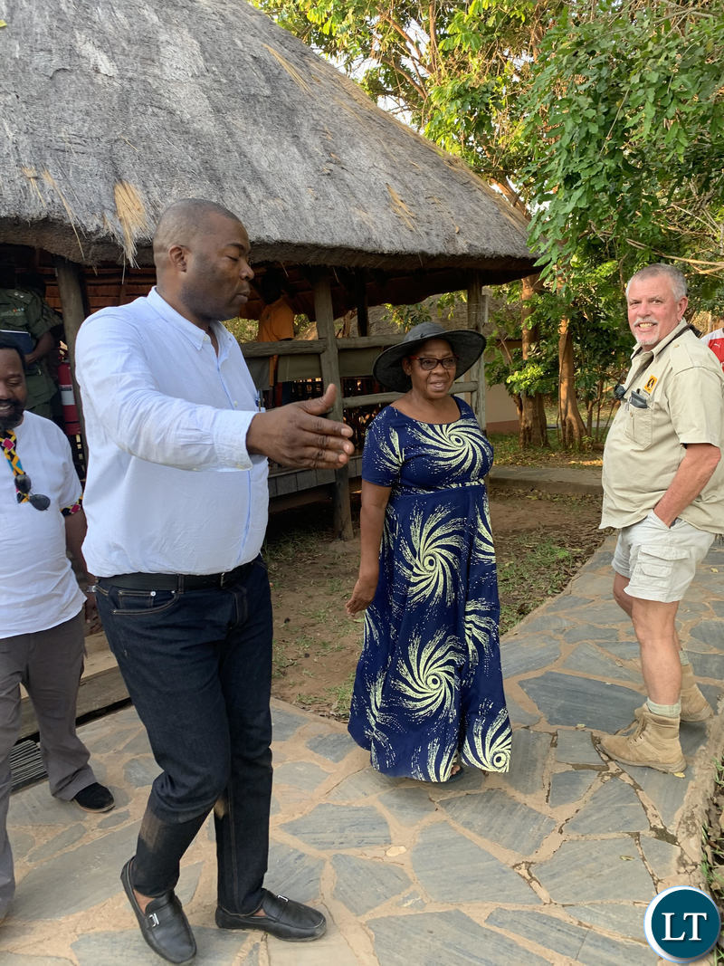 Lusaka Province Minister Bowman Lusambo with Chieftainess Chiawa in the Lower Zambezi