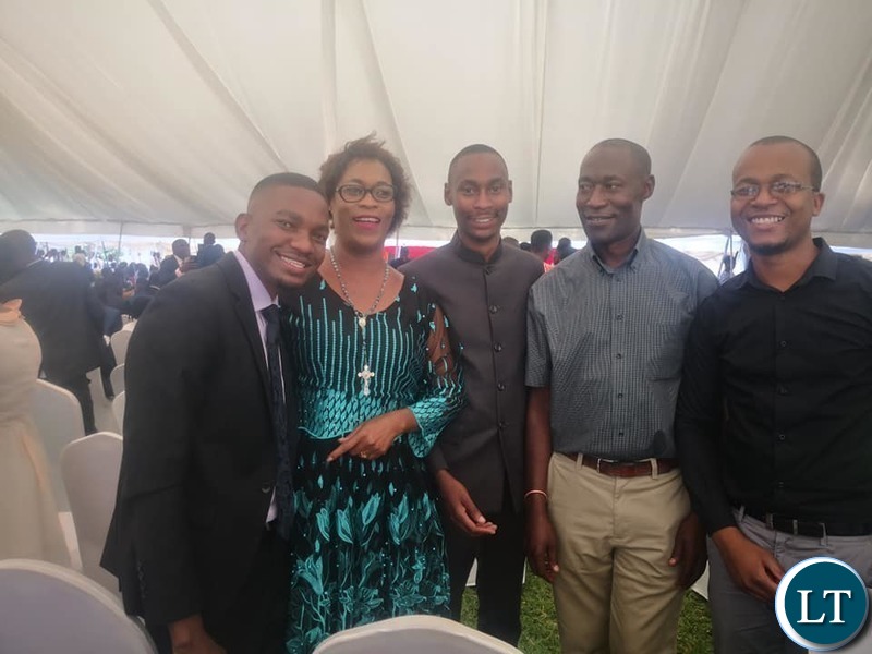Deputy Secretary General of the Patriotic Front with her son Chifuka Phiri( To her left) at the Doctors Graduation Ceremony at University of Zambia Ridgeway campus