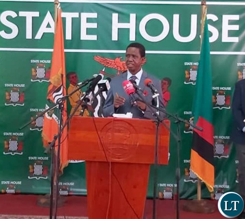 President Lungu Addressing the Media