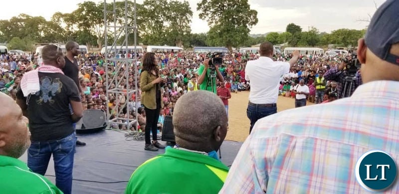 Presidential Empowerment Fund National Coordinator Clement Tembo addressing the rally in Kabushi on Saturday