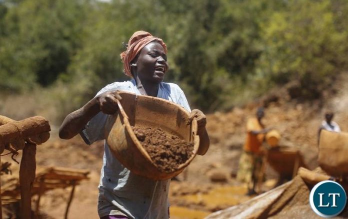 Woman at a small Mining Site