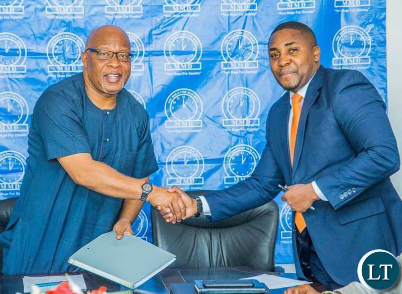 MMD President Nevers Mumba withZCID Board Chairperson, Jackson Silavwe