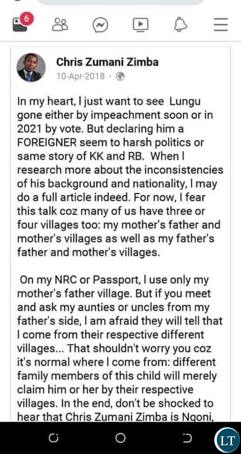 Chris Zimba’s old Facebook posts