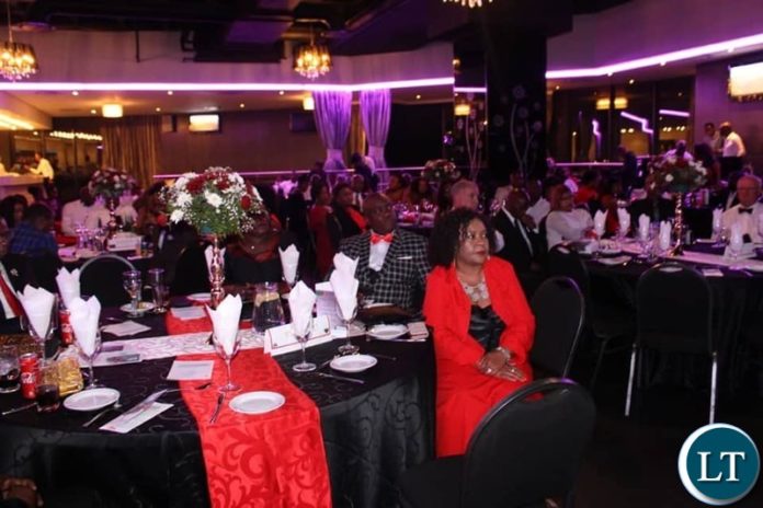 Guests at the Welcome Gala Dinner organised in his honour by the Zambia Association in South Africa (ZASA) at Scarlet Ribbon, Kempton Park, Johannesburg.