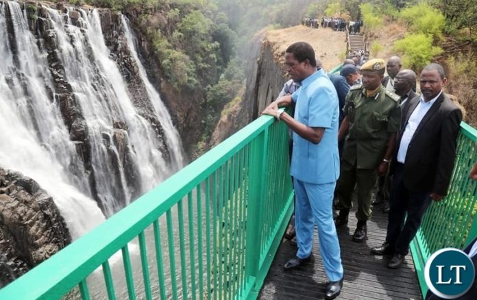 President Lungu tours Victoria Falls