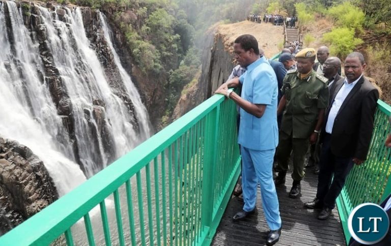 President Lungu tours Victoria Falls