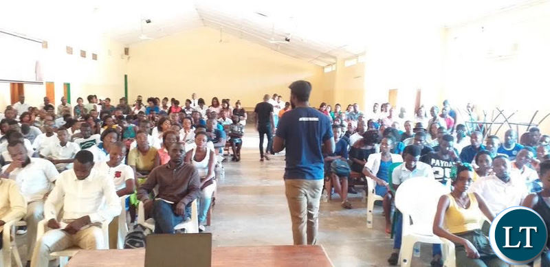 Pilato addressing Livingstone youths shortly before he was arrested