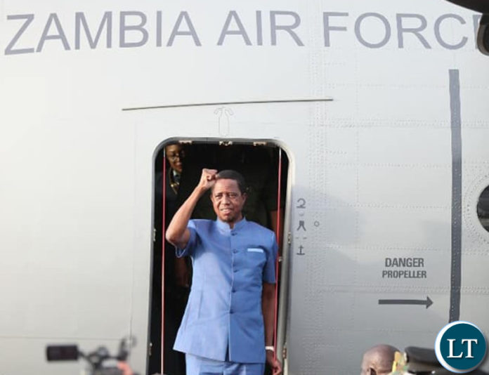 President Lungu on Arrival at Mansa Airport