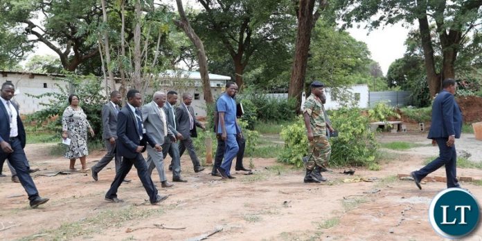 President Lungu touring the site for the construction of the house of Prayers