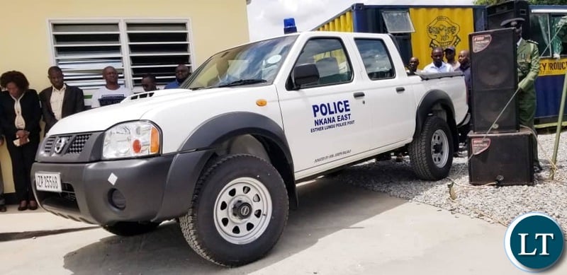 The handing over of another $36,000 brand new Nissan Hard body 4×4 Motor Vehicle to the modern Esther Lungu Police Post.