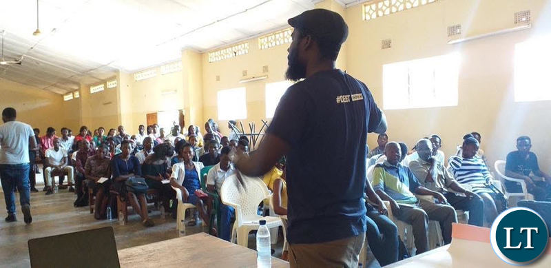 Pilato addressing Livingstone youths shortly before he was arrested